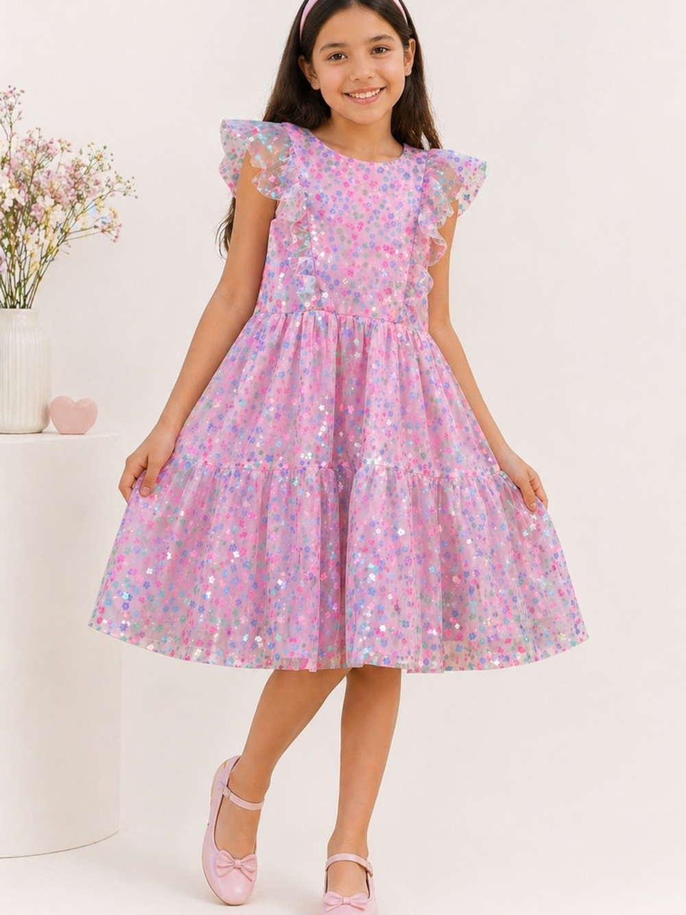 Kensie Girl Pink Sparkle Tulle Dress Size 12 Princess Party NWT - Picture 1 of 3